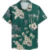 COOFANDY Men’s Hawaiian Shirt Short Sleeve Casual Button Down Tropical Summer Beach Aloha Shirts(Green-yellow Flowers)