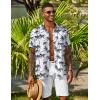 COOFANDY Men’s Hawaiian Shirt Short Sleeve Casual Button Down Tropical Summer Beach Aloha Shirts(White-coconut Tree)