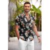 COOFANDY Mens Hawaiian Shirt Short Sleeve Floral Button Down Shirts Tropical Summer Beach Shirts Camp Collar Shirt(Black)