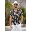 COOFANDY Mens Hawaiian Shirt Short Sleeve Floral Button Down Shirts Tropical Summer Beach Shirts Camp Collar Shirt(Black)