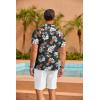 COOFANDY Mens Hawaiian Shirt Short Sleeve Floral Button Down Shirts Tropical Summer Beach Shirts Camp Collar Shirt(Black)