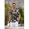 COOFANDY Mens Hawaiian Shirt Short Sleeve Floral Button Down Shirts Tropical Summer Beach Shirts Camp Collar Shirt(Black)
