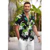 COOFANDY Mens Hawaiian Shirt Short Sleeve Floral Button Down Shirts Tropical Summer Beach Shirts Camp Collar Shirt(Black-hawaiian Floral)