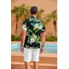 COOFANDY Mens Hawaiian Shirt Short Sleeve Floral Button Down Shirts Tropical Summer Beach Shirts Camp Collar Shirt(Black-hawaiian Floral)