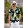 COOFANDY Mens Hawaiian Shirt Short Sleeve Floral Button Down Shirts Tropical Summer Beach Shirts Camp Collar Shirt(Black-hawaiian Floral)