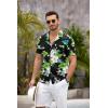 COOFANDY Mens Hawaiian Shirt Short Sleeve Floral Button Down Shirts Tropical Summer Beach Shirts Camp Collar Shirt(Black-hawaiian Floral)
