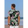 COOFANDY Mens Hawaiian Shirt Short Sleeve Floral Button Down Shirts Tropical Summer Beach Shirts Camp Collar Shirt(Black-tropical Floral)