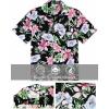COOFANDY Mens Hawaiian Shirt Short Sleeve Floral Button Down Shirts Tropical Summer Beach Shirts Camp Collar Shirt(Black-tropical Floral)