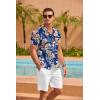 COOFANDY Mens Hawaiian Shirt Short Sleeve Floral Button Down Shirts Tropical Summer Beach Shirts Camp Collar Shirt(Blue-tropical Floral)