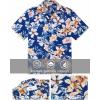 COOFANDY Mens Hawaiian Shirt Short Sleeve Floral Button Down Shirts Tropical Summer Beach Shirts Camp Collar Shirt(Blue-tropical Floral)