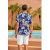 COOFANDY Mens Hawaiian Shirt Short Sleeve Floral Button Down Shirts Tropical Summer Beach Shirts Camp Collar Shirt(Blue-tropical Floral)