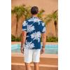 COOFANDY Mens Hawaiian Shirt Short Sleeve Floral Button Down Shirts Tropical Summer Beach Shirts Camp Collar Shirt(Blue-white Floral)