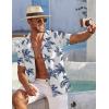 COOFANDY Mens Hawaiian Shirt Short Sleeve Floral Button Down Shirts Tropical Summer Beach Shirts Camp Collar Shirt(Coconut Tree-white)