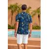 COOFANDY Mens Hawaiian Shirt Short Sleeve Floral Button Down Shirts Tropical Summer Beach Shirts Camp Collar Shirt(Deep Blue-yellow Floral)