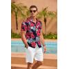 COOFANDY Mens Hawaiian Shirt Short Sleeve Floral Button Down Shirts Tropical Summer Beach Shirts Camp Collar Shirt(Navy-floral)