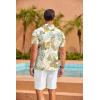 COOFANDY Mens Hawaiian Shirt Short Sleeve Floral Button Down Shirts Tropical Summer Beach Shirts Camp Collar Shirt(W- Palm Leaf)