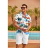 COOFANDY Mens Hawaiian Shirt Short Sleeve Floral Button Down Shirts Tropical Summer Beach Shirts Camp Collar Shirt(White Coconut Tree)