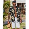 COOFANDY Men’s Hawaiian Shirt Short Sleeve Floral Button Down Shirts Tropical Vacation Beach Shirts with Pocket(Black – Yellow Flower)