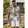 COOFANDY Men’s Hawaiian Shirt Short Sleeve Floral Button Down Shirts Tropical Vacation Beach Shirts with Pocket(Light Green – Palm Tree)