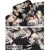 COOFANDY Mens Hawaiian Shirts Short Sleeve Tropical Button Down Shirts Floral Summer Beach Shirt(Black – Khaki Leaves)