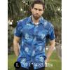 COOFANDY Mens Hawaiian Shirts Short Sleeve Tropical Button Down Shirts Floral Summer Beach Shirt(Blue – Palm Leaf)