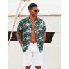 COOFANDY Mens Hawaiian Shirts Short Sleeve Tropical Button Down Shirts Floral Summer Beach Shirt(Green – Khaki Flower)