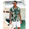 COOFANDY Mens Hawaiian Shirts Short Sleeve Tropical Button Down Shirts Floral Summer Beach Shirt(Green – Palm Tree)