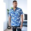 COOFANDY Mens Hawaiian Shirts Short Sleeve Tropical Button Down Shirts Floral Summer Beach Shirt(Navy Blue – White Leaf)