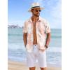 COOFANDY Mens Hawaiian Shirts Short Sleeve Tropical Button Down Shirts Floral Summer Beach Shirt(Pink – White Flower)