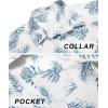 COOFANDY Mens Hawaiian Shirts Short Sleeve Tropical Button Down Shirts Floral Summer Beach Shirt(White – Blue Leaves)