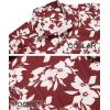 COOFANDY Mens Hawaiian Shirts Short Sleeve Tropical Button Down Shirts Floral Summer Beach Shirt(Wine Red – White Floral)