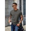 COOFANDY Men’s Henley Shirts Short Sleeve Casual Basic Henley Tee Summer Button Lightweight Stretch T Shirts(Dark Gray)