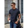 COOFANDY Men’s Henley Shirts Short Sleeve Casual Basic Henley Tee Summer Button Lightweight Stretch T Shirts(Dark Navy Blue)