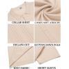 COOFANDY Men’s Knit Shirts Vintage Short Sleeve Button Down Shirt Casual Summer Beach Shirt(Apricot)