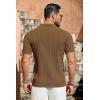 COOFANDY Men’s Knit Shirts Vintage Short Sleeve Button Down Shirt Casual Summer Beach Shirt(Brown)