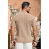 COOFANDY Men’s Knit Shirts Vintage Short Sleeve Button Down Shirt Casual Summer Beach Shirt(Khaki)