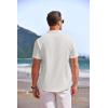 COOFANDY Men’s Linen Henley Shirt Short Sleeve Casual Summer Beach Hippie T Shirts(1-white)