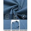 COOFANDY Men’s Linen Long Sleeve Shirts Casual Button Down Untucked Shirt Vacation Wedding Shirts with Pocket(Dark Blue)