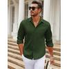 COOFANDY Men’s Long Sleeve Wrinkle Free Shirt Casual Button Down Shirts Stretch Dress Shirt with Pocket(Army Green)