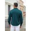 COOFANDY Men’s Long Sleeve Wrinkle Free Shirt Casual Button Down Shirts Stretch Dress Shirt with Pocket(Lake Green)