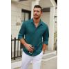COOFANDY Men’s Long Sleeve Wrinkle Free Shirt Casual Button Down Shirts Stretch Dress Shirt with Pocket(Lake Green)