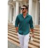 COOFANDY Men’s Long Sleeve Wrinkle Free Shirt Casual Button Down Shirts Stretch Dress Shirt with Pocket(Lake Green)