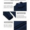 COOFANDY Men’s Long Sleeve Wrinkle Free Shirt Casual Button Down Shirts Stretch Dress Shirt with Pocket(Navy Blue)
