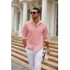 COOFANDY Men’s Long Sleeve Wrinkle Free Shirt Casual Button Down Shirts Stretch Dress Shirt with Pocket(Pink)