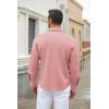 COOFANDY Men’s Long Sleeve Wrinkle Free Shirt Casual Button Down Shirts Stretch Dress Shirt with Pocket(Pink)