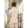 COOFANDY Men’s Polo Shirts Short Sleeve Pique Jersey Golf Shirt Casual Summer Collared T-Shirts(Light Khaki)