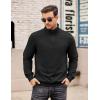 COOFANDY Mens Quarter Zip Pullover Casual Long Sleeve Quilted Sweatshirt Mock Neck Polo Sweater with Pocket(All Black)