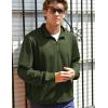 COOFANDY Mens Quarter Zip Pullover Casual Long Sleeve Quilted Sweatshirt Mock Neck Polo Sweater with Pocket(Army Green)