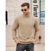 COOFANDY Mens Quarter Zip Pullover Casual Long Sleeve Quilted Sweatshirt Mock Neck Polo Sweater with Pocket(Khaki)