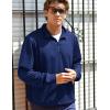 COOFANDY Mens Quarter Zip Pullover Casual Long Sleeve Quilted Sweatshirt Mock Neck Polo Sweater with Pocket(Navy Blue)